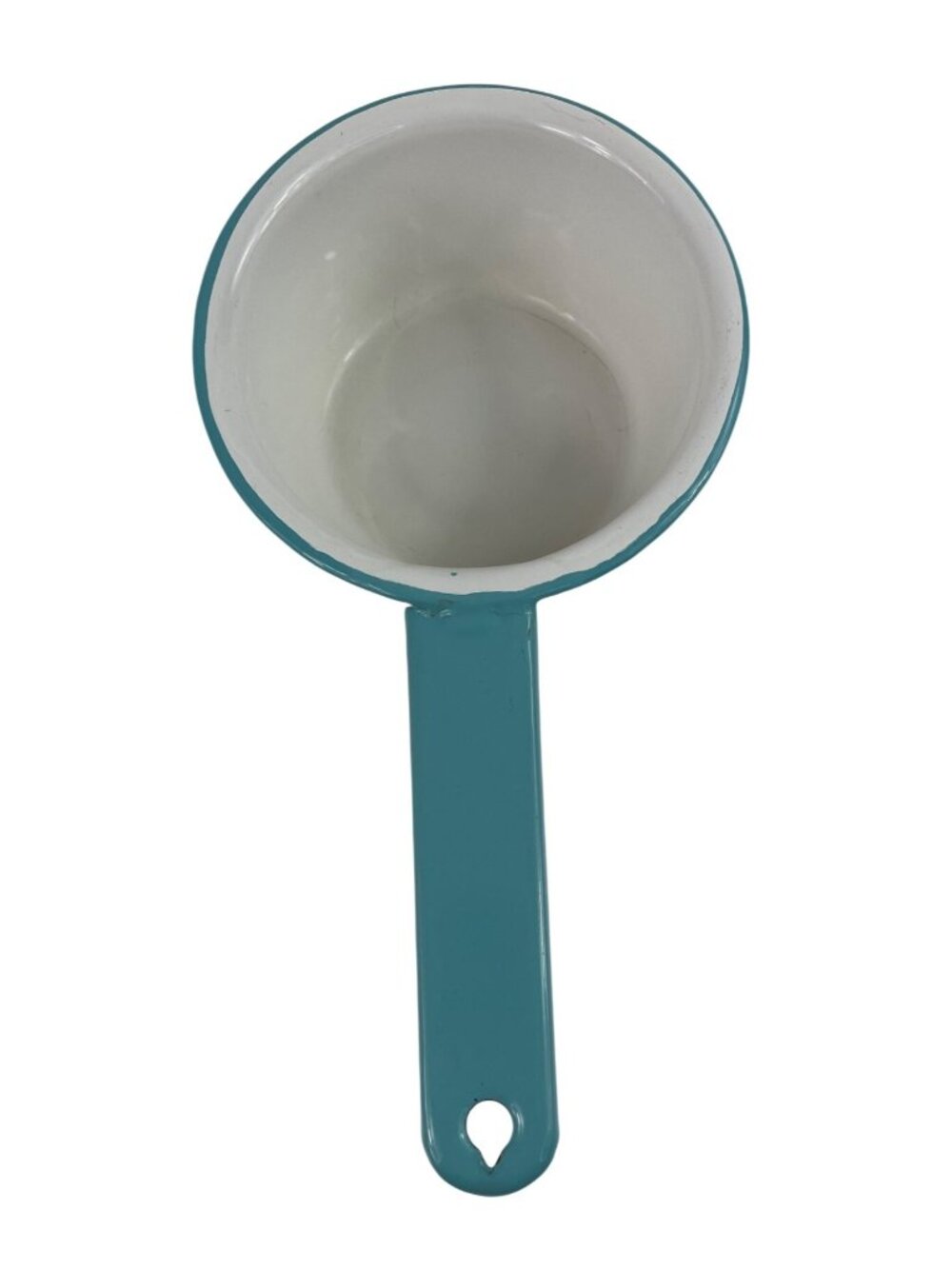 Vintage Blue & White Enameled 5" Saucepan With Handle